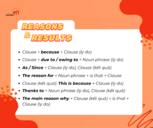 Cấu trúc thường sử dụng khi viết Lí do (Reasons) trong IELTS Writing task 2