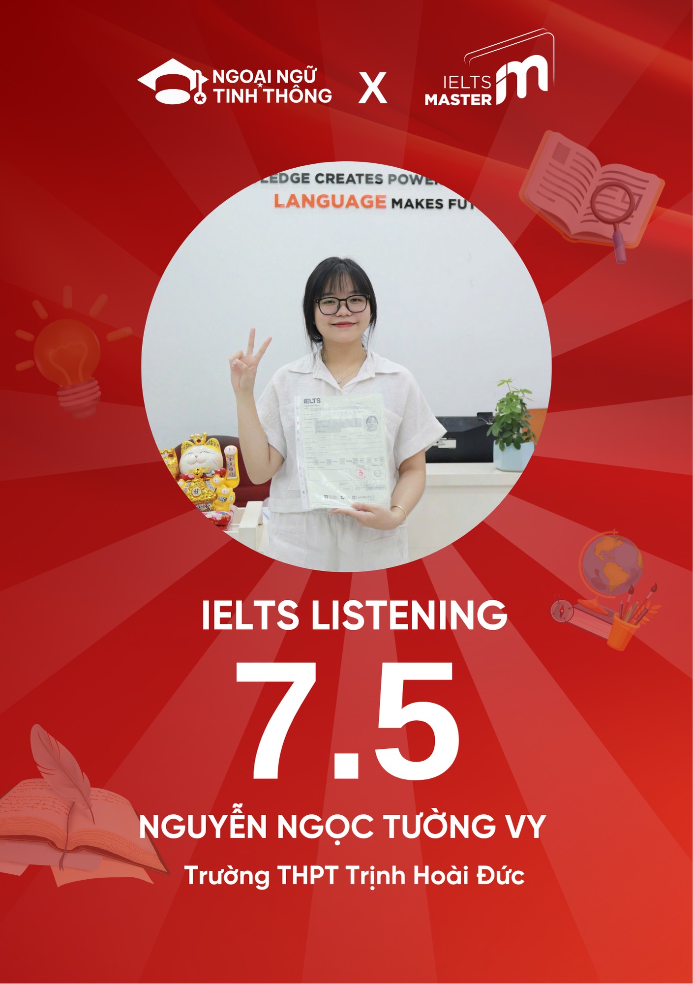 Tường Vy học sinh đạt aim tại trung tâm luyện thi IELTS Thủ Dầu Một