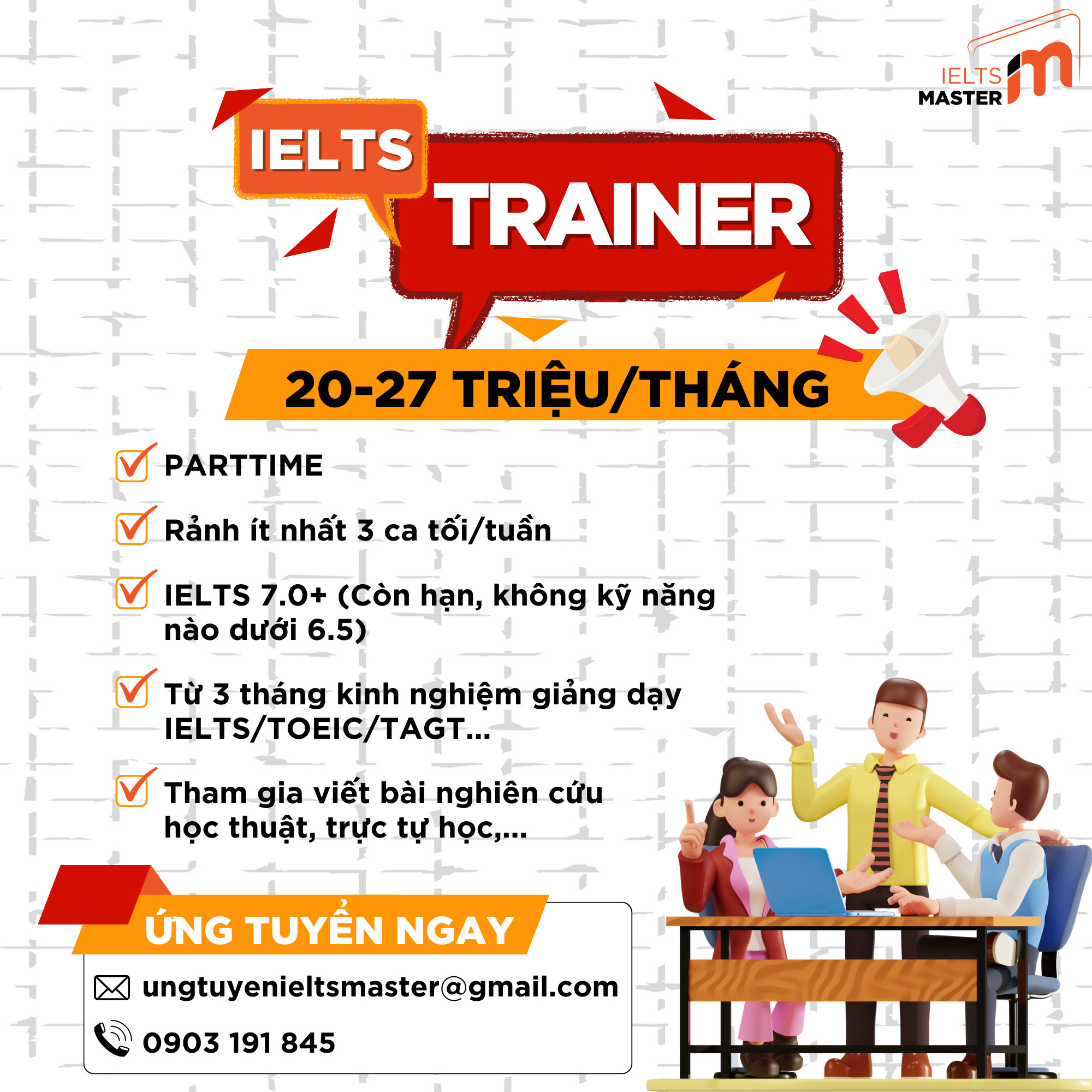 Tuyển dụng giáo viên IELTS tại Bình Dương - IELTS Master