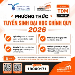 Phương thức tuyển sinh Đại học Thủ Dầu Một 2026 gồm xét tuyển thẳng, điểm thi THPT, học bạ và đánh giá năng lực