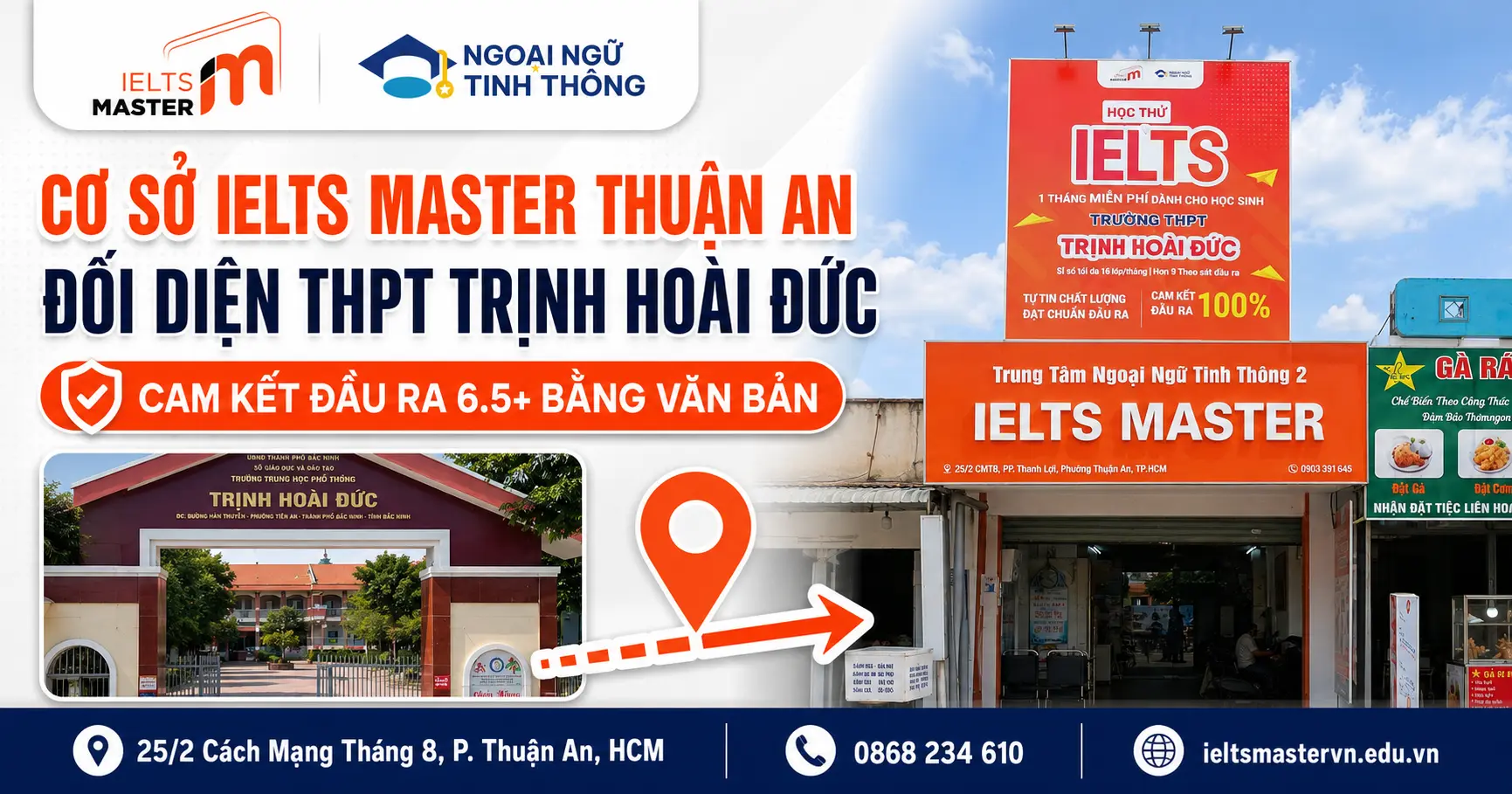 Cơ sở IELTS Master Thuận An đối diện THPT Trịnh Hoài Đức