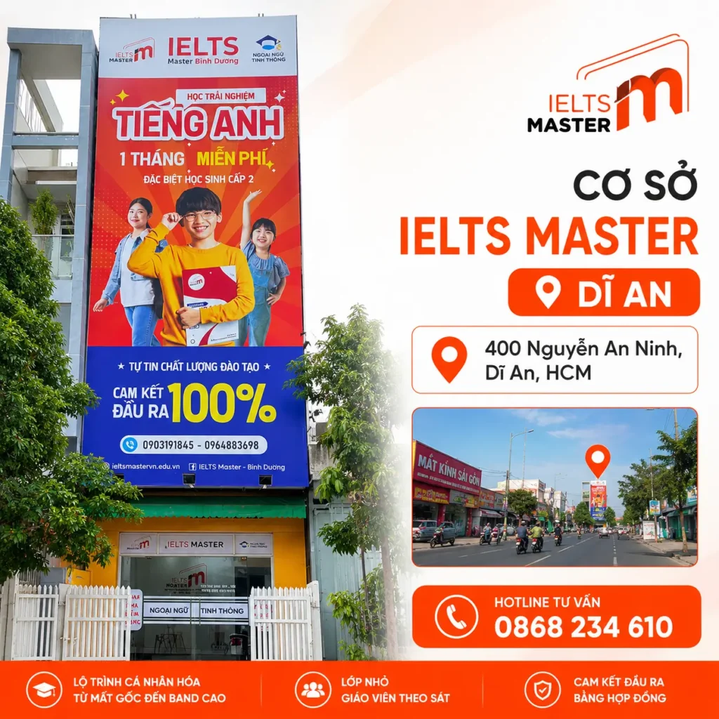 Địa chỉ học IELTS Dĩ An tại IELTS Master