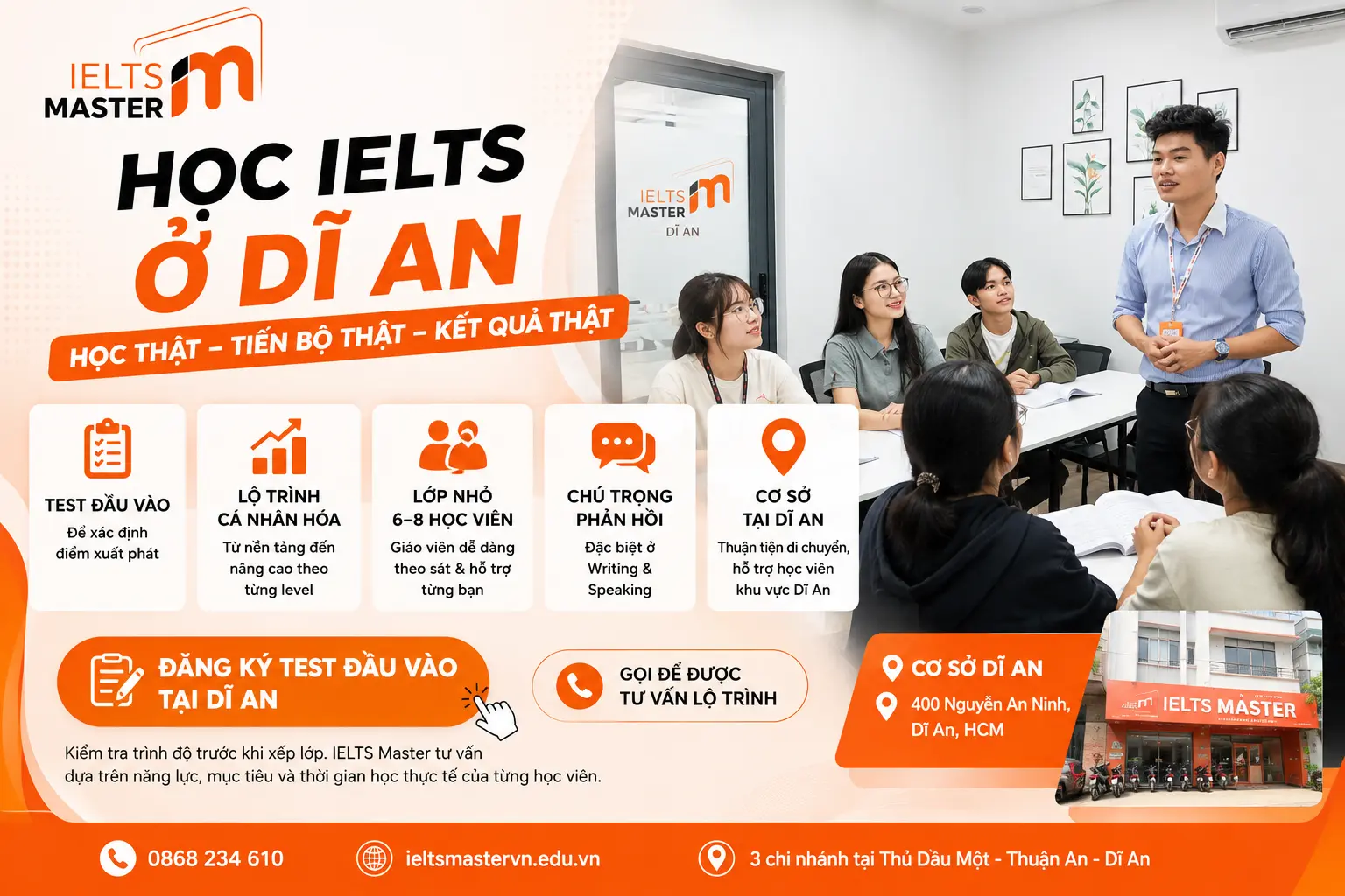 Học IELTS Dĩ An theo lộ trình phù hợp tại IELTS Master