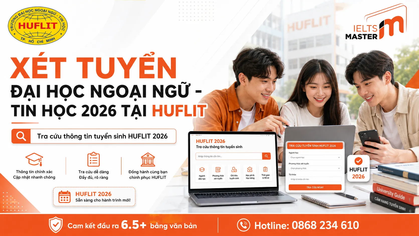 4 phương thức xét tuyển Đại học Ngoại ngữ - Tin học 2026