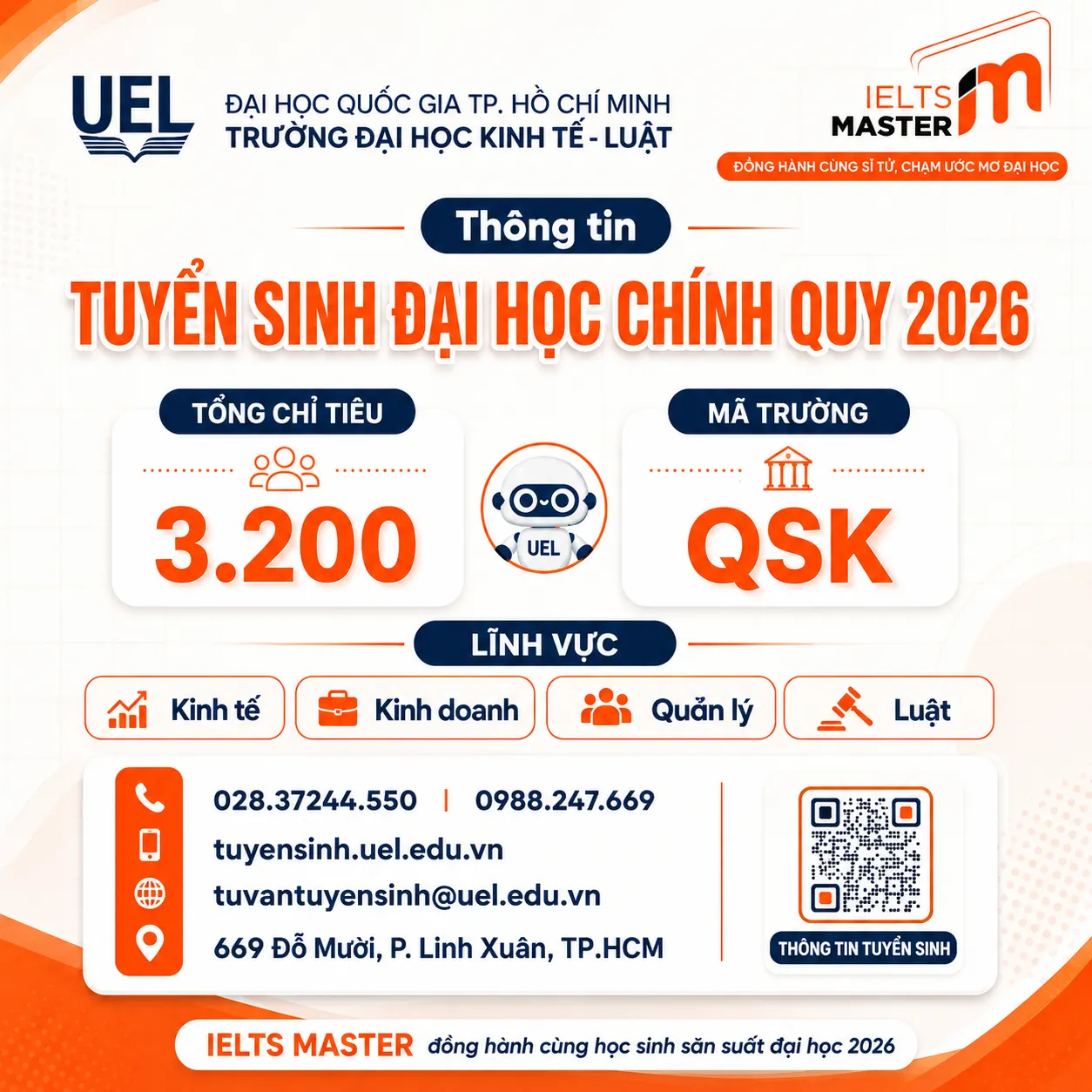 Tổng quan tuyển sinh Đại học Kinh tế - Luật 2026
